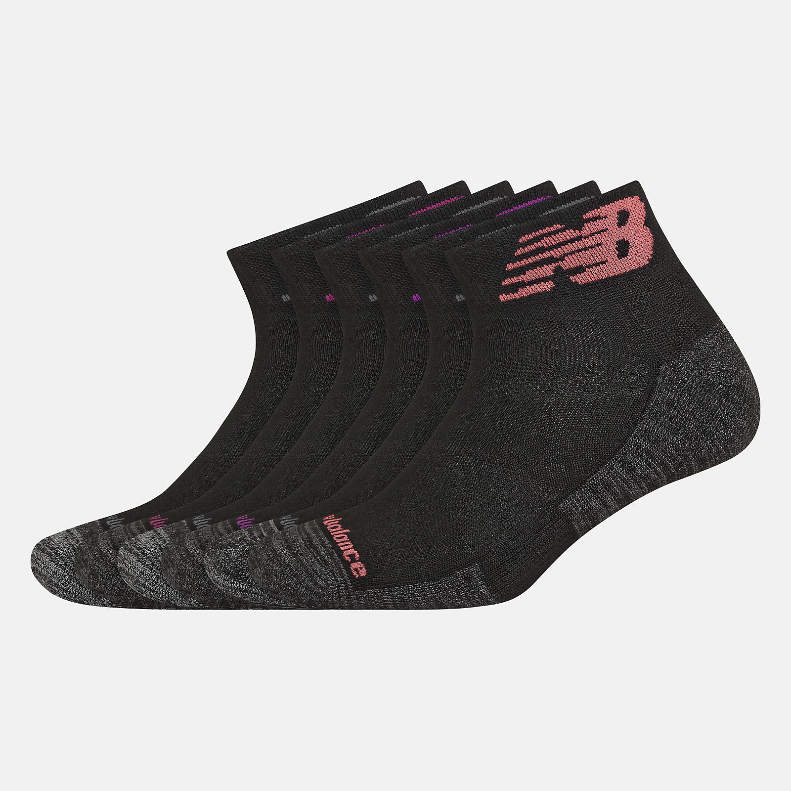 New Balance Performance Cushion Quarter Socks 6 Pack