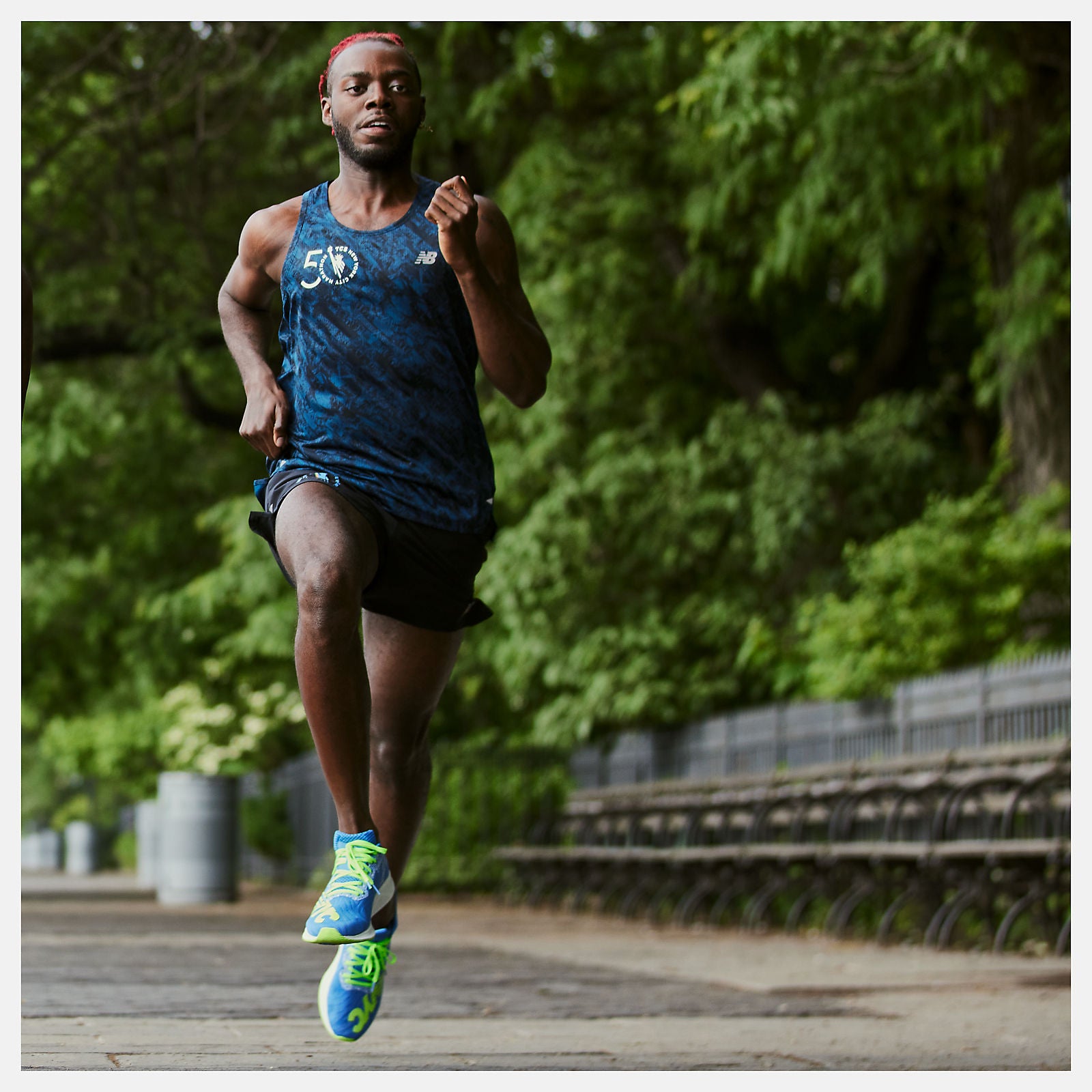 New Balance NYC Marathon Printed Impact Run Singlet