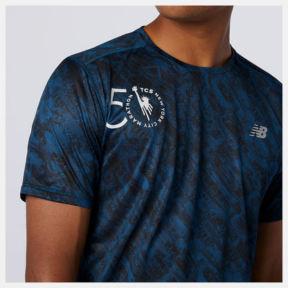 New Balance NYC Marathon Printed Impact Run Short Sleeve