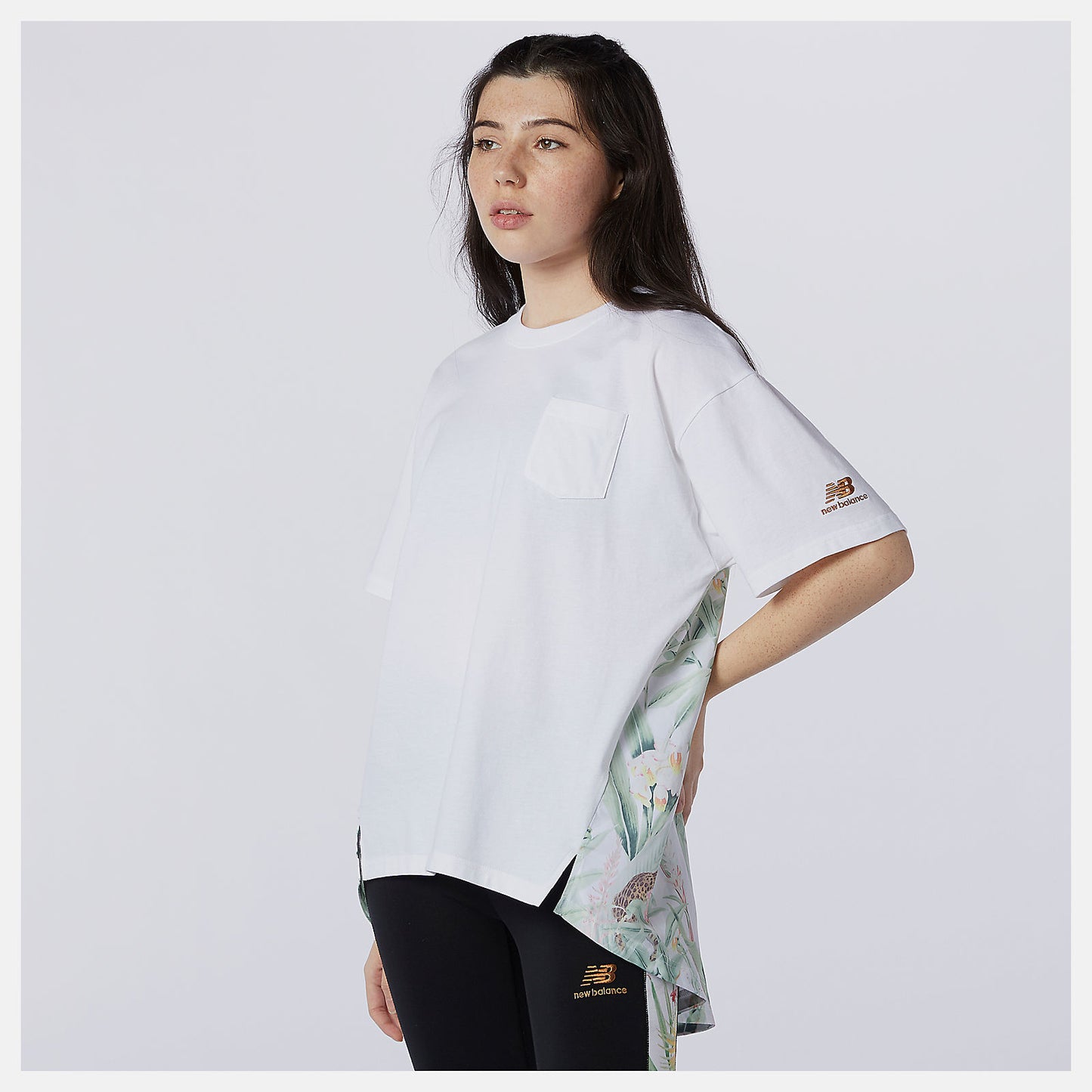 New Balance NB Essentials Botanical Knit Woven Mix Tee