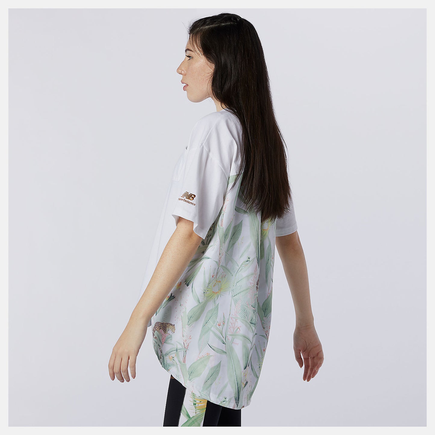 New Balance NB Essentials Botanical Knit Woven Mix Tee